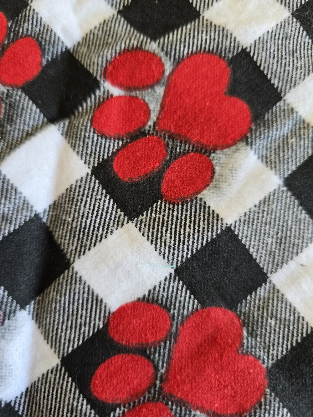 Plaid Paw Print Dog Bandana - Red and Black New Medium Up To 50 Lbs